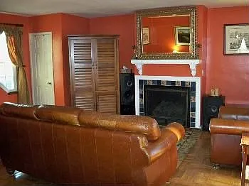 Living room and fireplace at 346 Forest Avenue